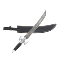 Scimitar Sword/ Saber - High Carbon Damascus Steel Sword- 19"- Sabre Sword