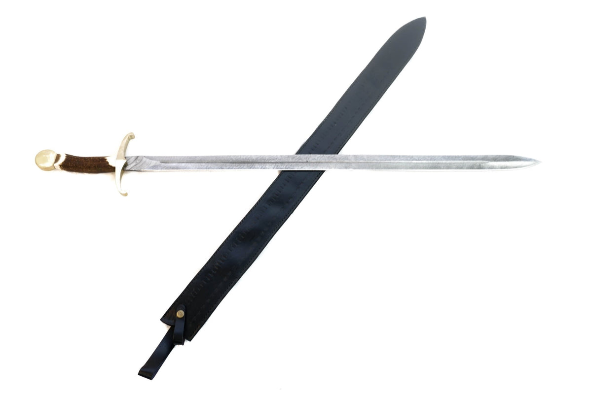 Claymore Sword- Stag Horn Handle- Giant Sword Series - Battling Blades