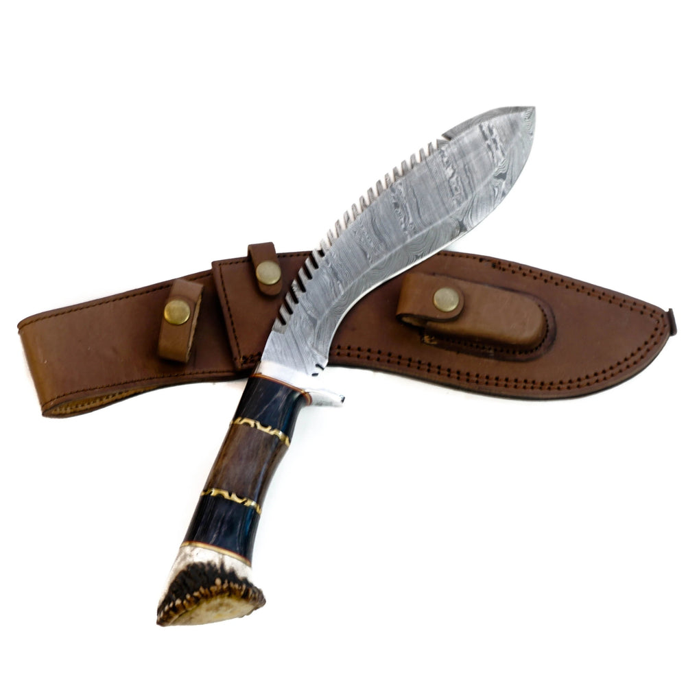 Gurkha Kukri Knife- Handmade Pattern Welded High Carbon Damascus Steel - 16"