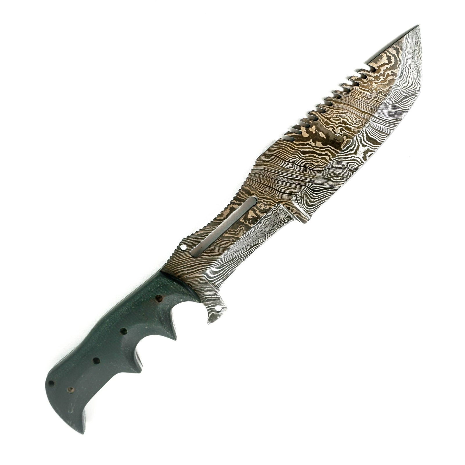 Bowie Knife- High Carbon Damascus Steel Blade- 14" - Battling Blades