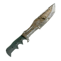 Tracker Knife- High Carbon Damascus Steel Blade- Hunting Knife
