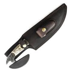 Double Bladed Tracker Knife- High Carbon Damascus Steel Blade- Hunting Knife - Battling Blades