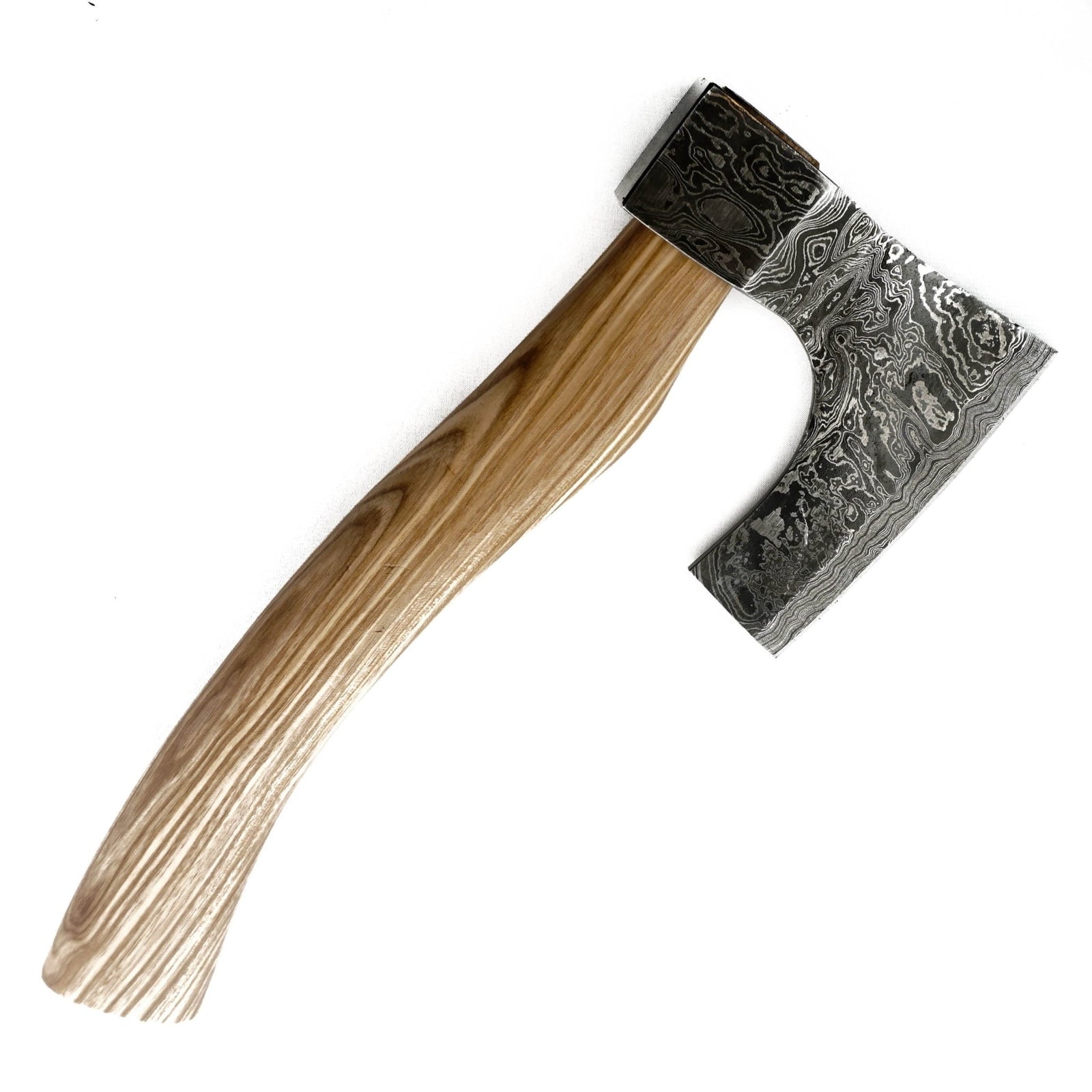 Small Tomahawk Ax-Handmade High Carbon Damascus Steel Ax / Axe - Battling Blades