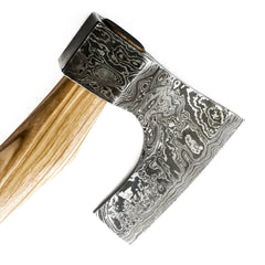 Small Tomahawk Ax-Handmade High Carbon Damascus Steel Ax / Axe - Battling Blades