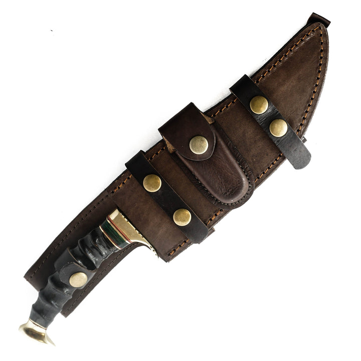 Jungle Hunting Knife- Rams Horn Handle- High Carbon Damascus Steel Blade