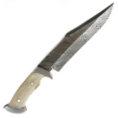 Hunting Knife- High Carbon Damascus Steel Blade- 14.5" - Battling Blades