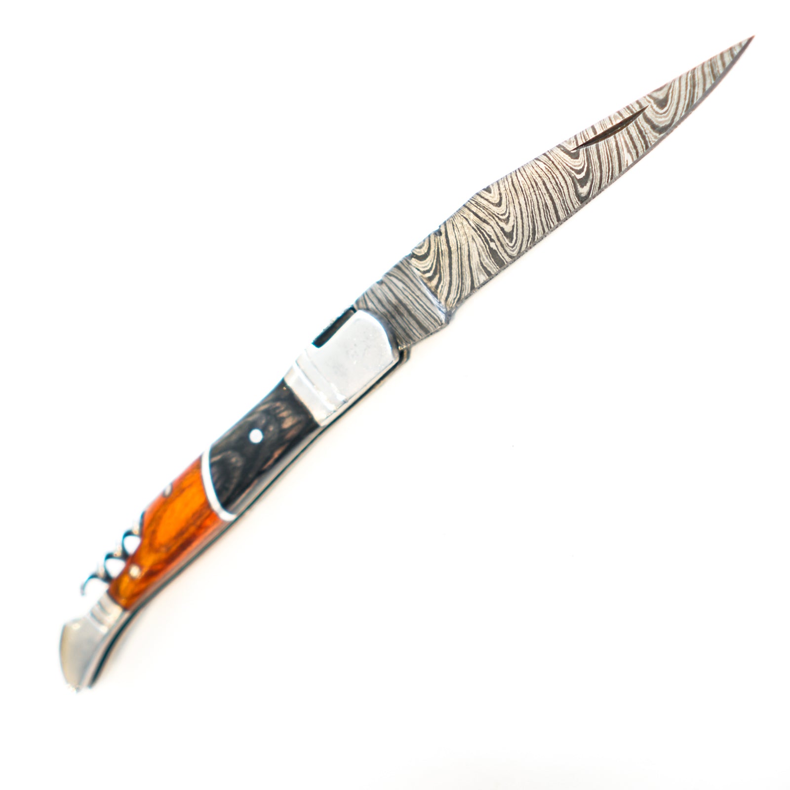 Folding Pocket Knife- 8"- High Carbon Damascus Steel - Battling Blades