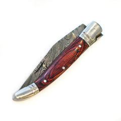 Large Folding Pocket Knife - High Carbon Damascus Steel - Battling Blades