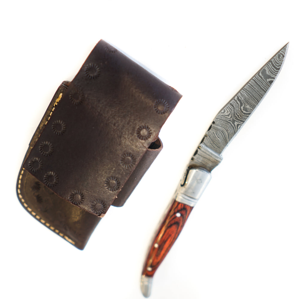 Large Folding Pocket Knife - High Carbon Damascus Steel