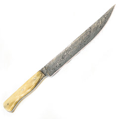 Bowie Knife - Bone Handle - High Carbon Damascus Steel - Battling Blades