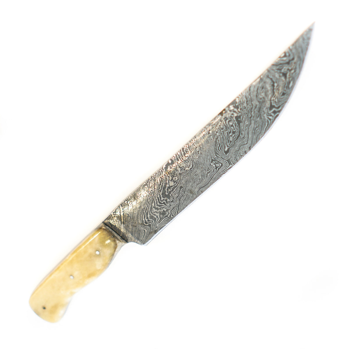 Bowie Knife - Bone Handle - High Carbon Damascus Steel - Battling Blades
