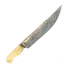 Bowie Knife - Bone Handle - High Carbon Damascus Steel - Battling Blades