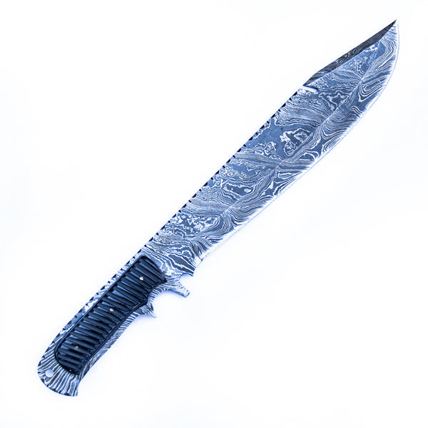 Shark Tooth Knife- High Carbon Damascus Steel- Bone Handle – Battling Blades