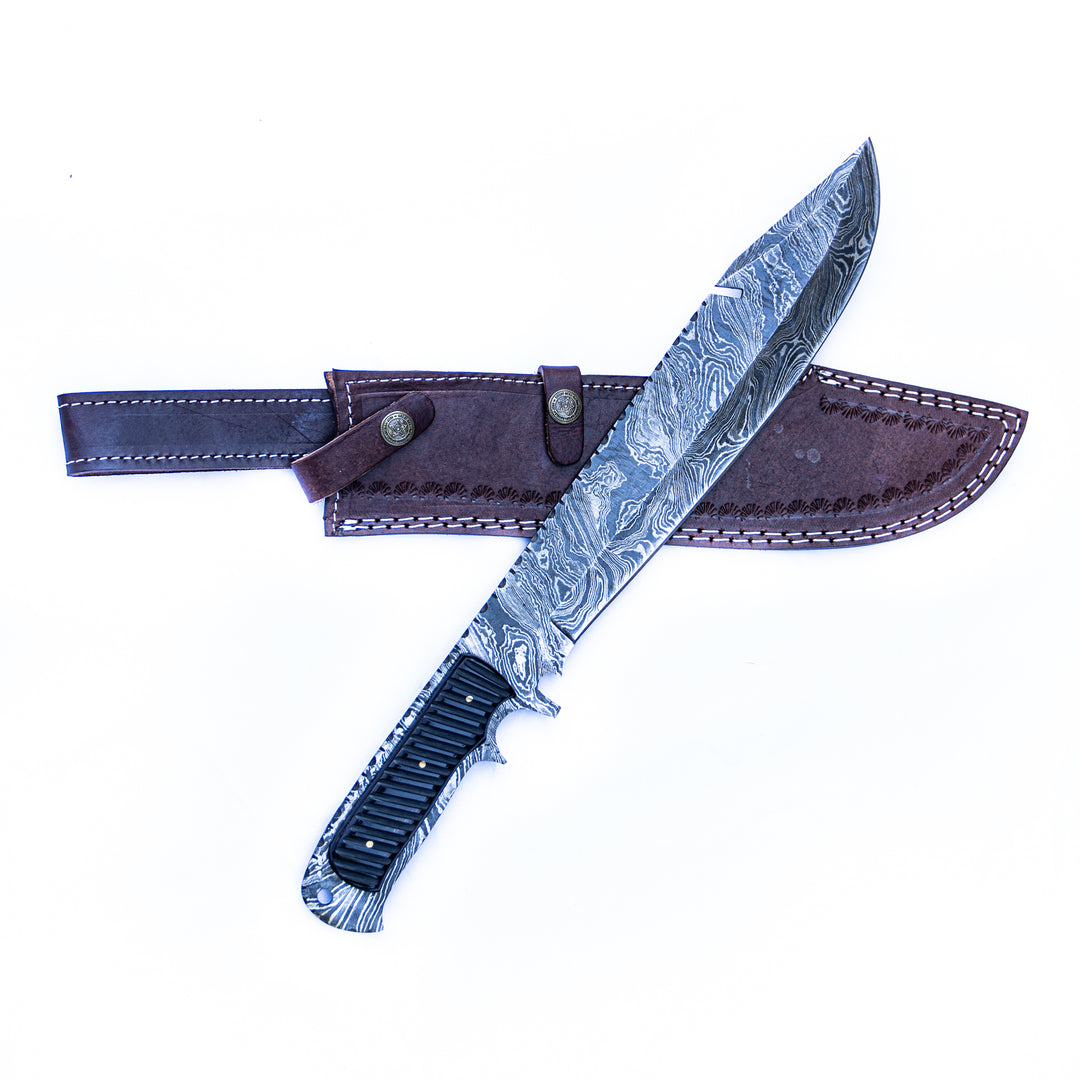 Shark Tooth Knife- High Carbon Damascus Steel- Bone Handle – Battling Blades
