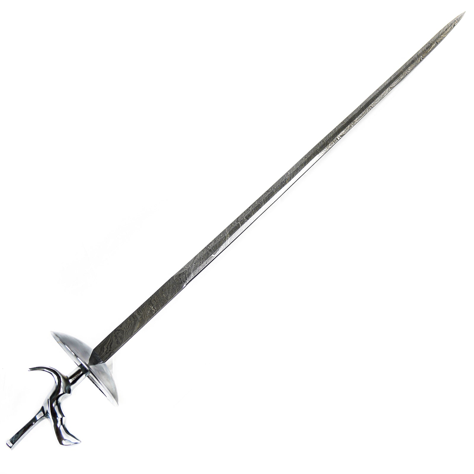 Fencing Foil Rapier Sword- Visconti Grip- High Carbon Damascus Steel -40" - Battling Blades