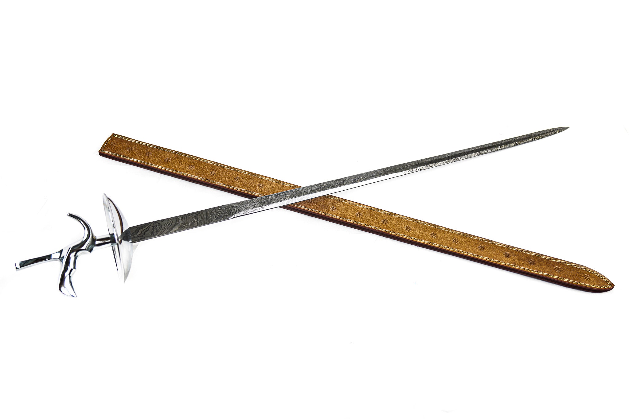 Fencing Foil Rapier Sword- Visconti Grip- High Carbon Damascus