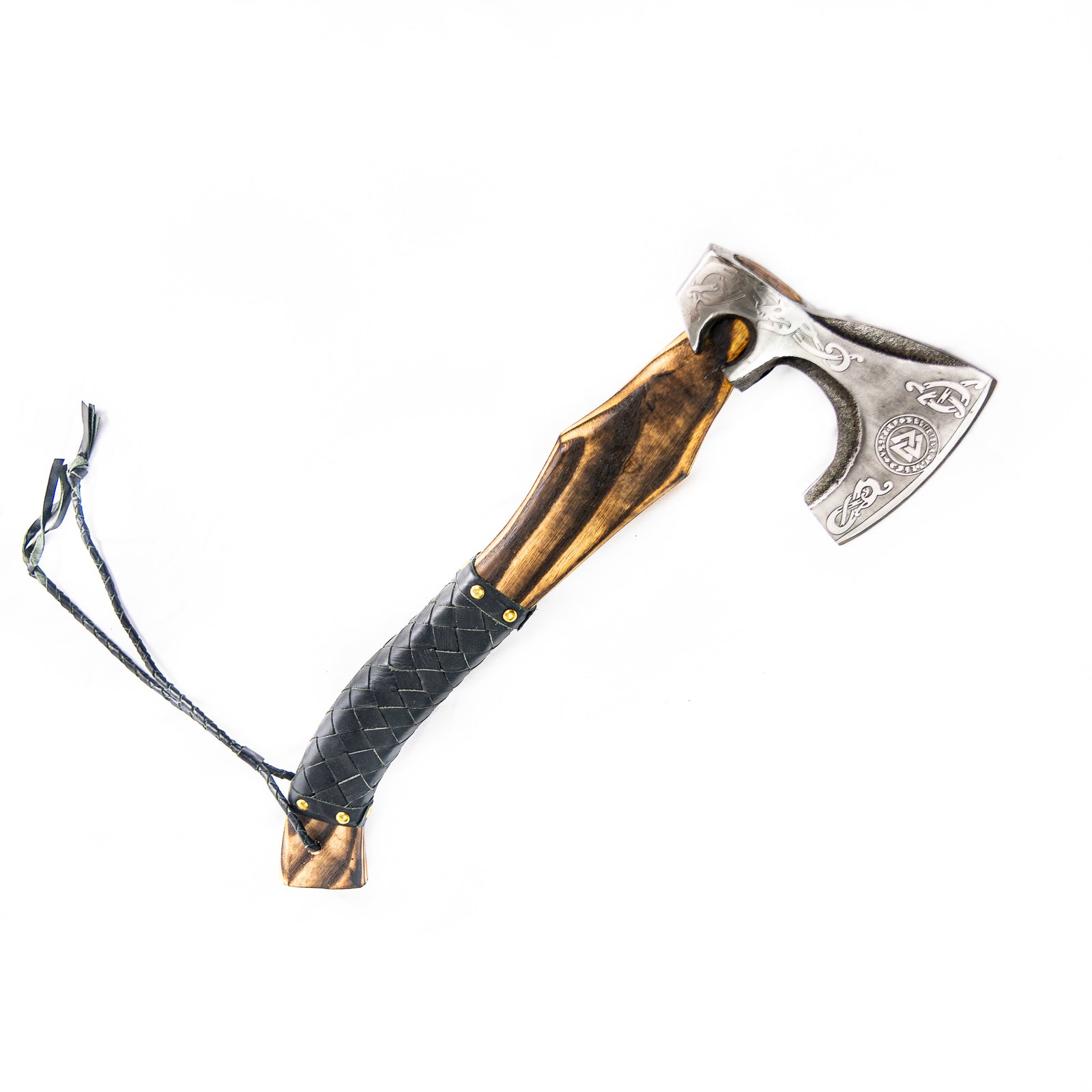 Viking Ax - 20" - Handmade High Carbon 1095 Steel Blade- Valknut - Battling Blades