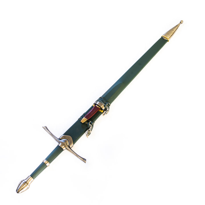 Longsword with Knife - Green - 44"- High Carbon 1095 Steel Sword With Clay Temper