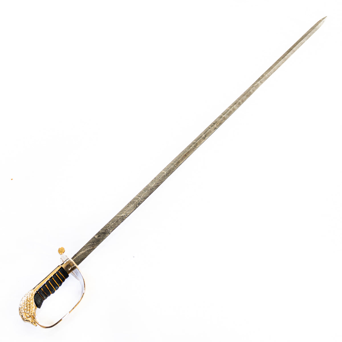 Naval Sword- Rapier Sword- Handmade High Carbon Damascus Steel-40"-Eagle - Battling Blades