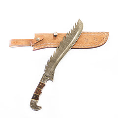 Dragon Gurkha Kukri Knife-Handmade High Carbon Damascus Steel- 19" - Battling Blades