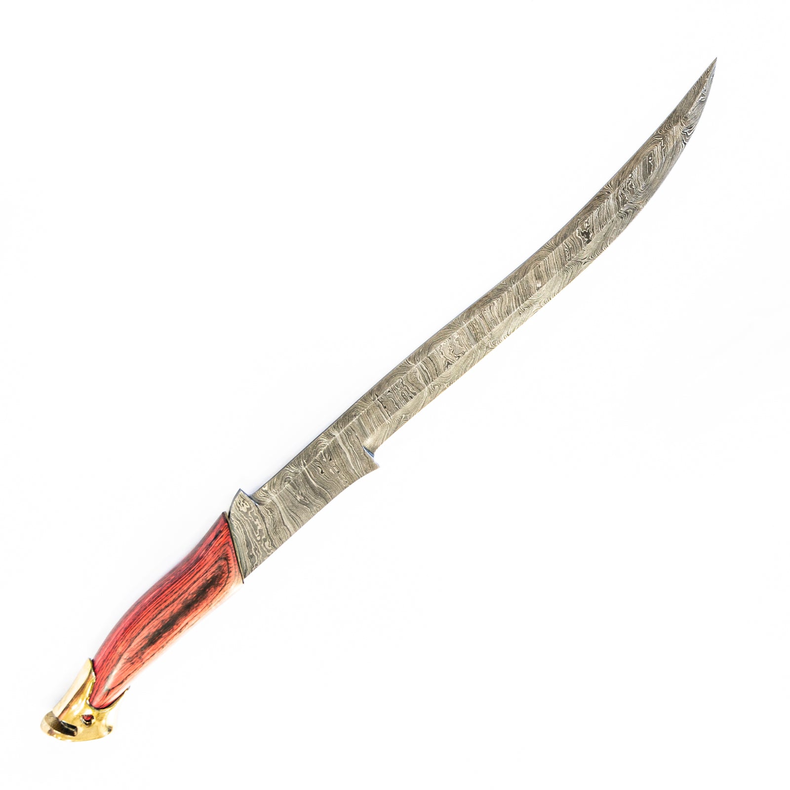 Falchion Sword- Damascus Steel Sword- 23"- Curved Sword - Battling Blades