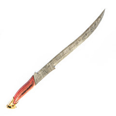 Falchion Sword- Damascus Steel Sword- 23"- Curved Sword - Battling Blades