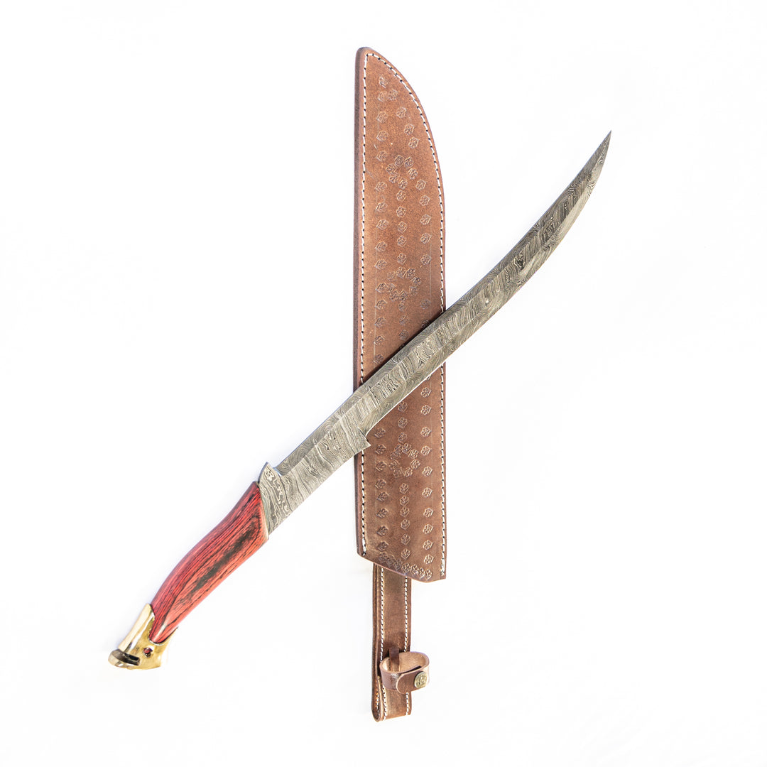 Falchion Sword- Damascus Steel Sword- 23"- Curved Sword