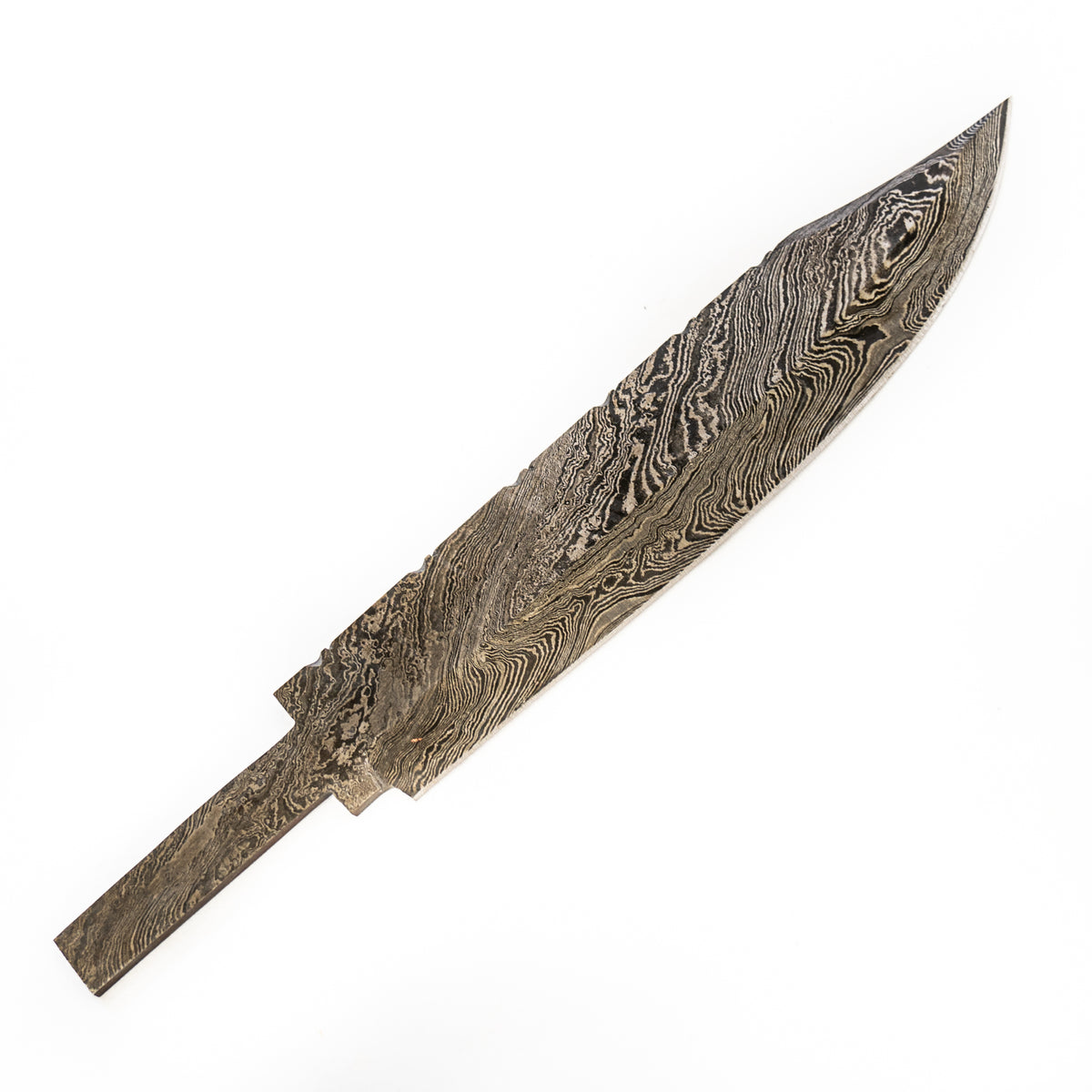 Bowie Knife Blank- High Carbon Damascus Steel Blade- Hunting Knife -12" - Battling Blades