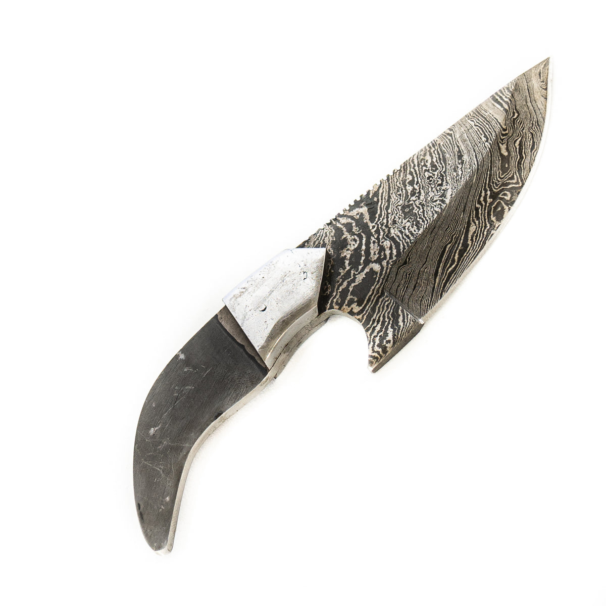 Wide Skinning Knife Blank- Damascus Steel Blade - 8" - Battling Blades