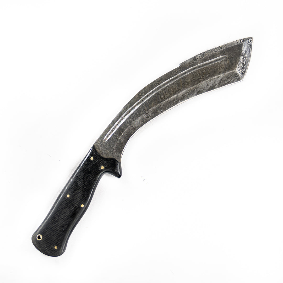 Tracker Kukri Knife-Handmade High Carbon Damascus Steel Gurkha Kukri Tracker- 15"