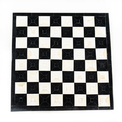 Bone Chess Set- Black and Coral- Bone Chess Board with Pieces- 12" - Battling Blades