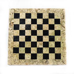Marble Chess Set- Botticino and Black Marble Chess Board with Pieces- 12" - Battling Blades