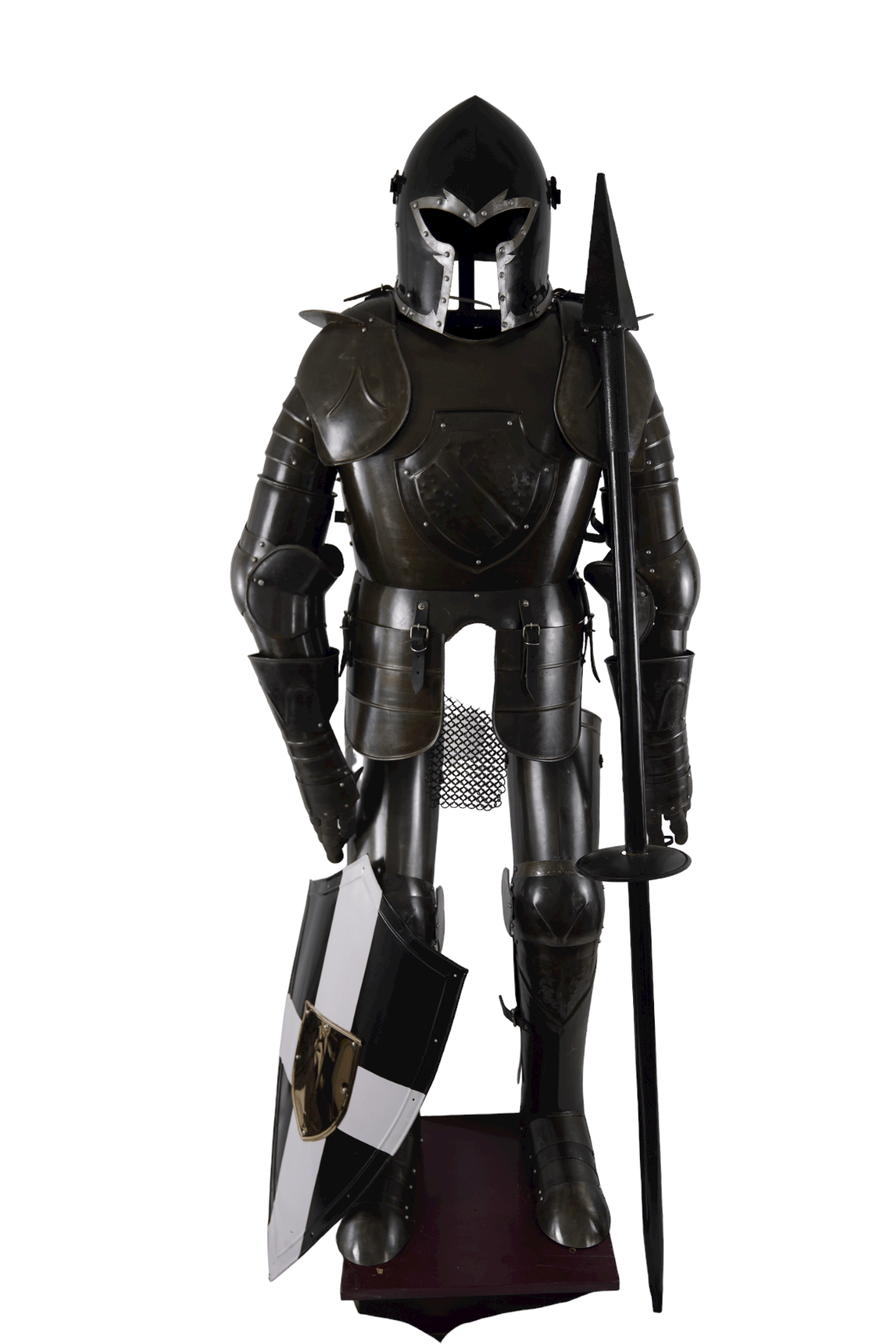 Jousting Black Knight Suit of Armor- Steel - Wearable Suit of Armor with Shield - Battling Blades
