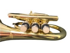 Pocket Trumpet- Beginner- Student Instrument- Gold Brass - Battling Blades