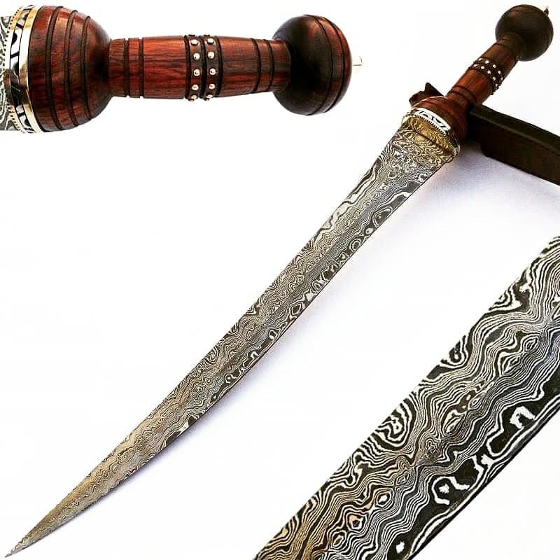 Cutlass Sword- High Carbon Damascus Steel Sword- 37"- Saber/ Sabre - Battling Blades