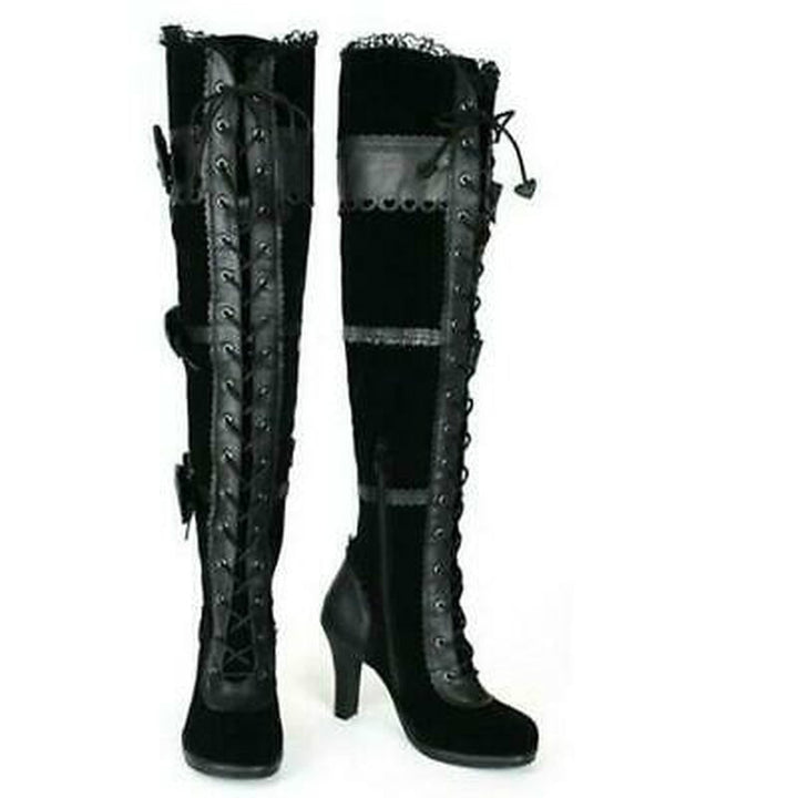 Knee High Gothic Bowknot Boots