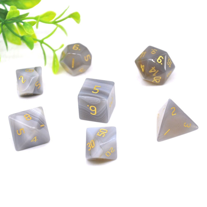 Hand Carved Natural Stone Dice Set