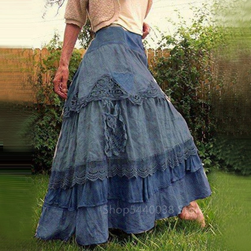 Renaissance Skirt- High Waist Lace Skirt