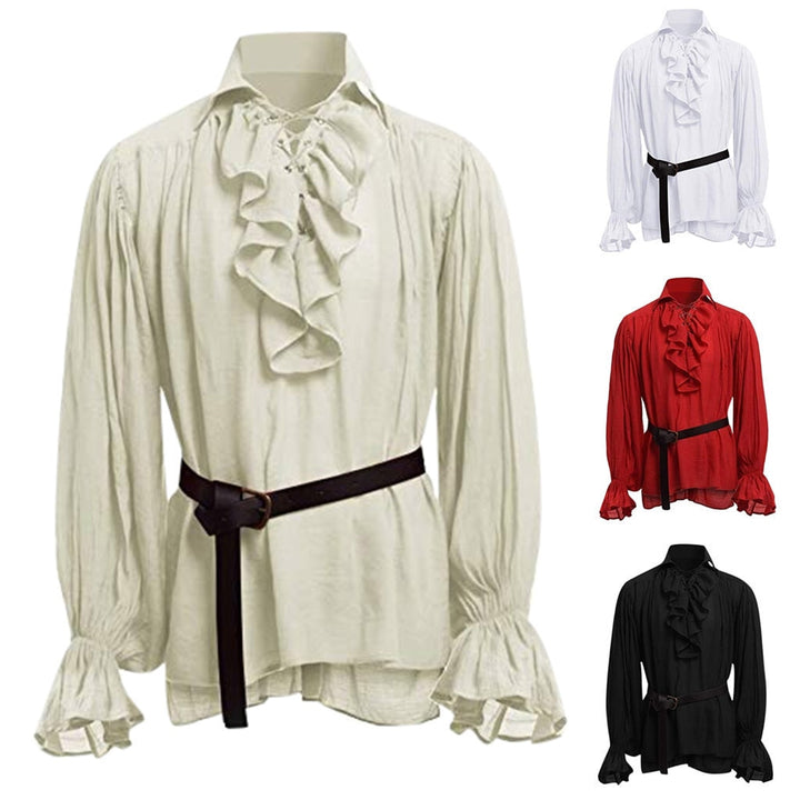 Medieval Renaissance Shirts, Pants and Belts- Lacing Up Shirt- Bandage Tops