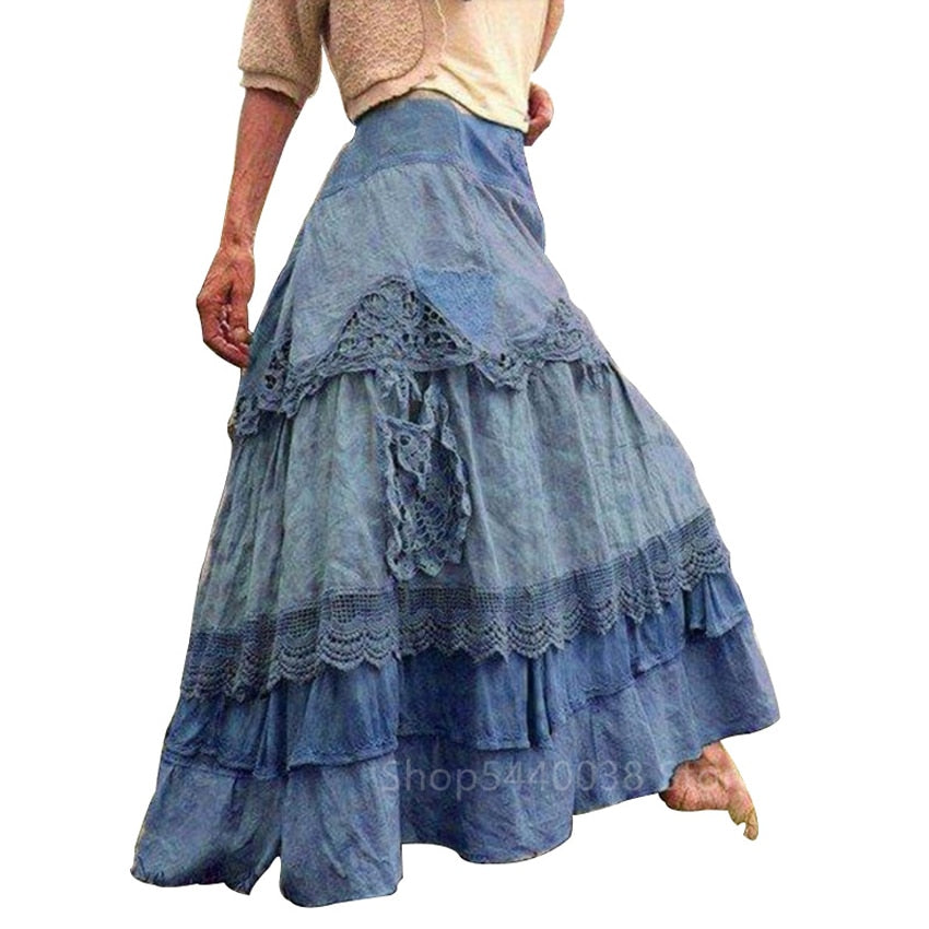 Renaissance Skirt- High Waist Lace Skirt