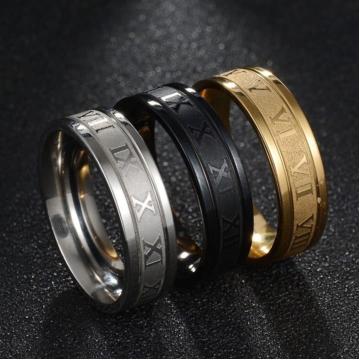 Roman Numerals Vintage Hollow Ring