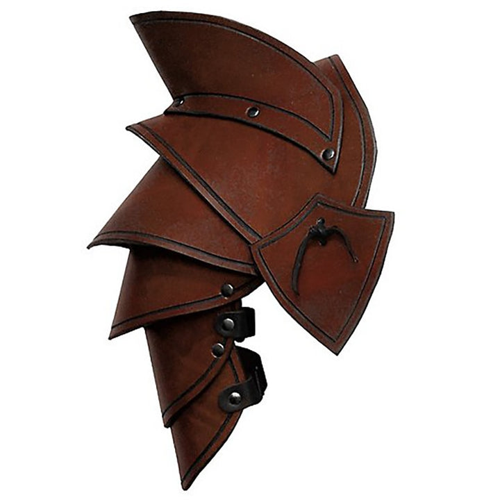 Leather Pauldrons- Medieval Double Shoulder Armor- Spaulders