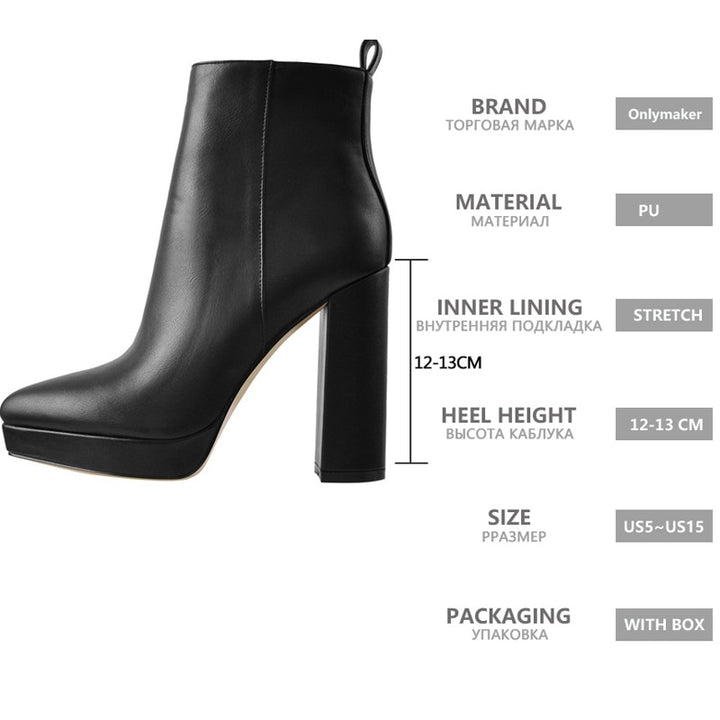 Pointed Matte Ankle Boots