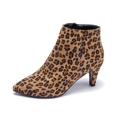 Leopard Flock Boots - Ankle Boots