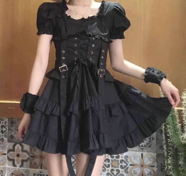 Raven Enchantment: Victorian Bandage Gothic Dress