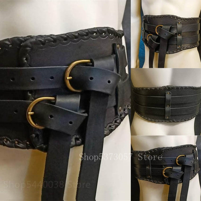 Leather Medieval Belt/ Harness- Style Belt and Harness