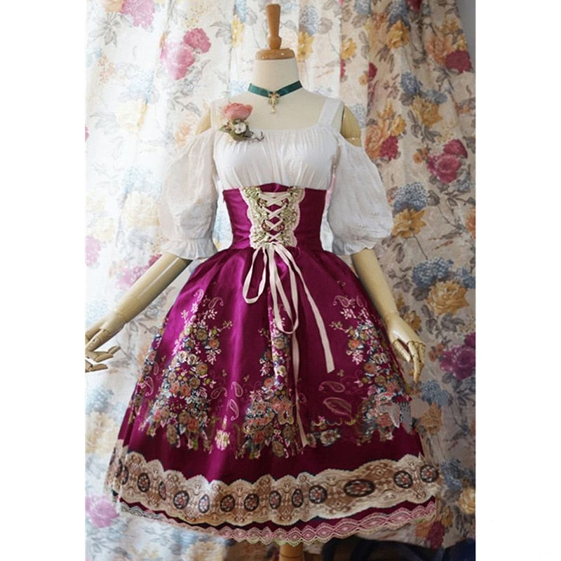 Maid Palace Lolita Dress- High Waist- Long Sleeve