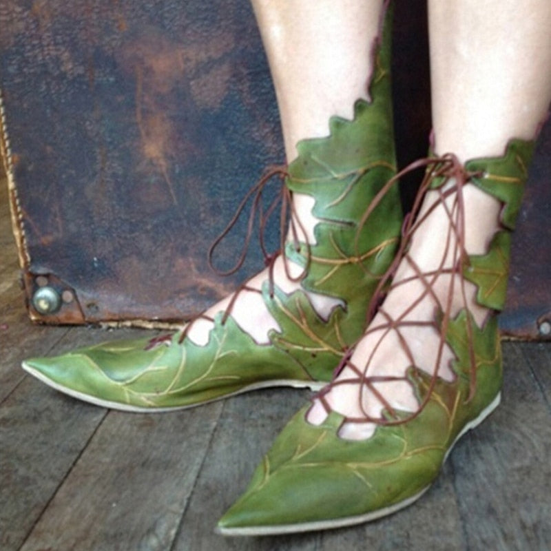 Medieval Leaf Shoes- Cosplay Costume Shoes