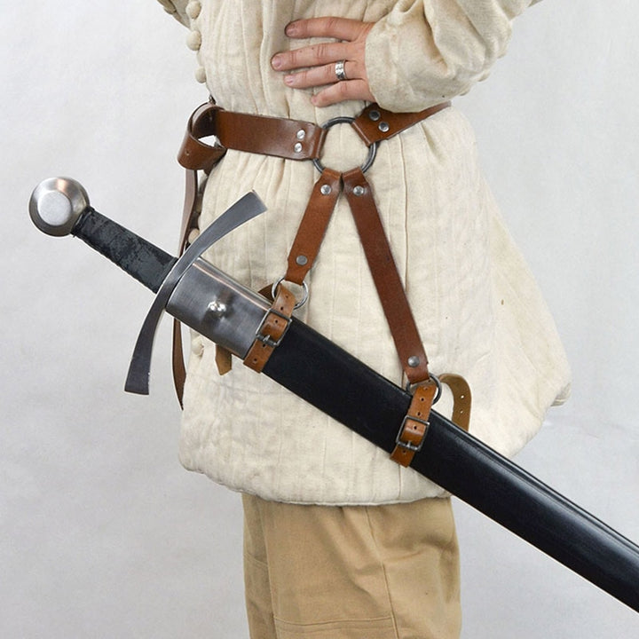 Knight's Valor: Renaissance Sword Belt with Rapier Sheath Holder Frog
