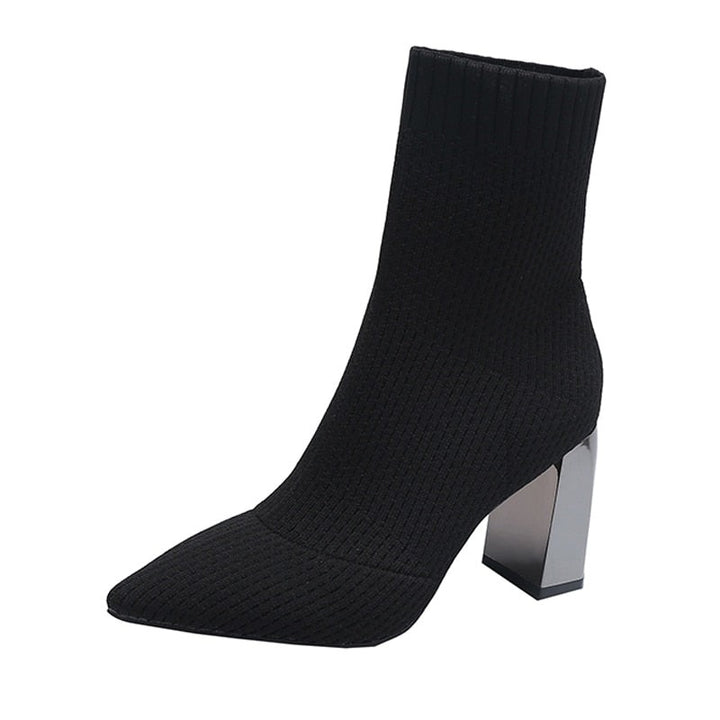 Stretch Fabric Stilettos - Ankle Boots